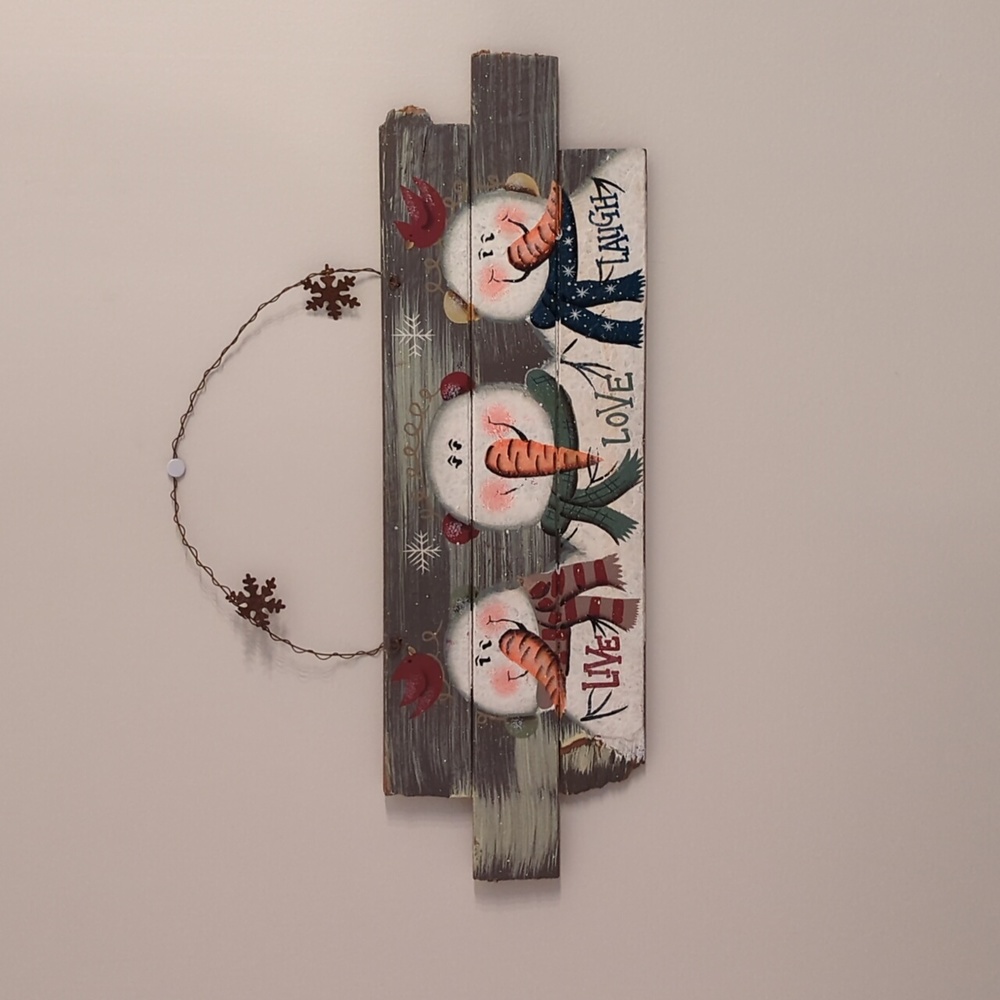 🎄Christmas Decor⛄Wooden Snowman Wall Sign